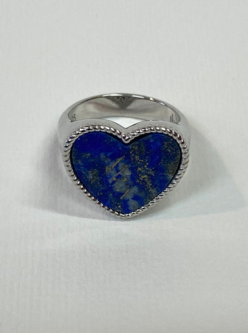 Valencia Heart Ring In Silver Lapis Lazuli